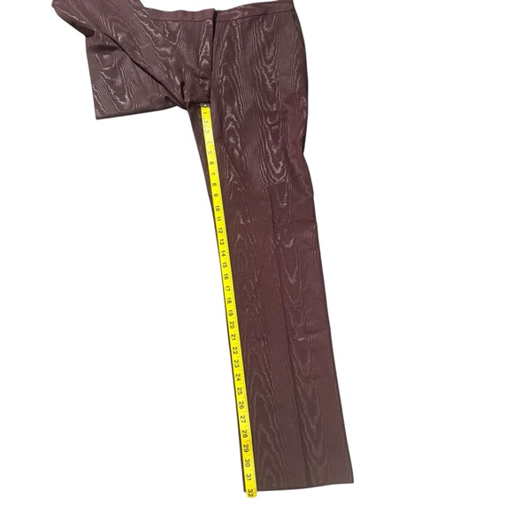 ZARA Textured Straight Statement Leg Pants Burgundy Brown Medium - Picture 13 of 14